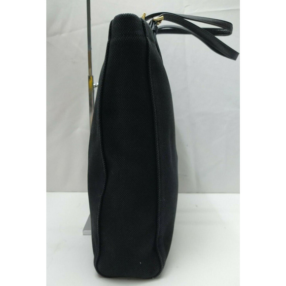 Michael Kors Jet Set Black Canvas Double Handle Tote Shoulder Bag - Picture 4 of 13